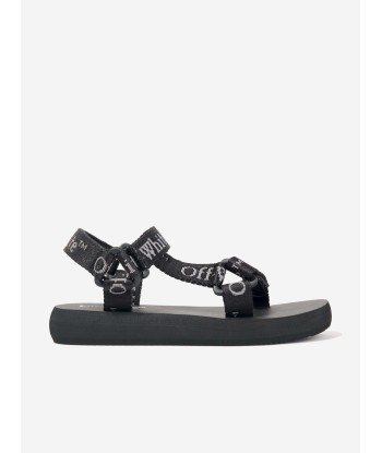 Off-White Kids Bookish Logo Band Trek Sandals in Black france