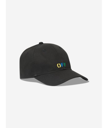 Off-White Kids Rainbow Logo Baseball Cap in Black 2023