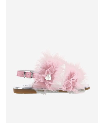 Monnalisa Girls Ruched Tulle Sandals in Pink 50-70% off 