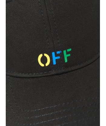 Off-White Kids Rainbow Logo Baseball Cap in Black 2023