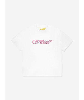 Off-White Girls Big Bookish T-Shirt in White Les magasins à Paris