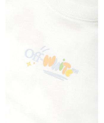 Off-White Baby Boys Funny Mix Romper in White Amélioration de cerveau avec