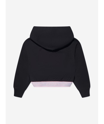 Off-White Girls Bookish Logo Band Cropped Hoodie in Black store