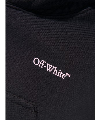 Off-White Girls Bookish Logo Band Cropped Hoodie in Black store