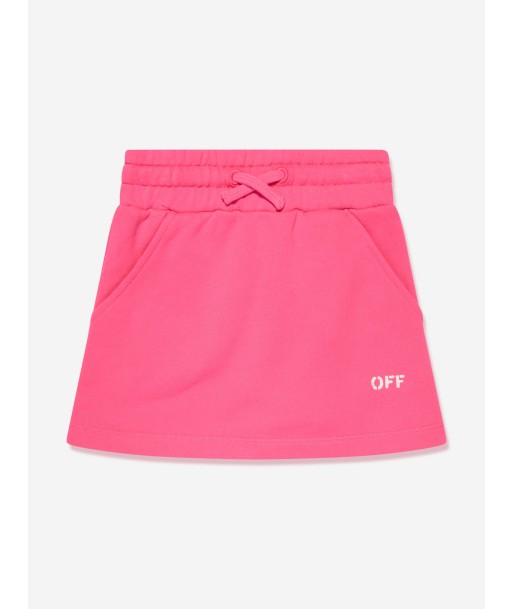 Off-White Girls Off Stamp Sweat Skirt in Pink votre