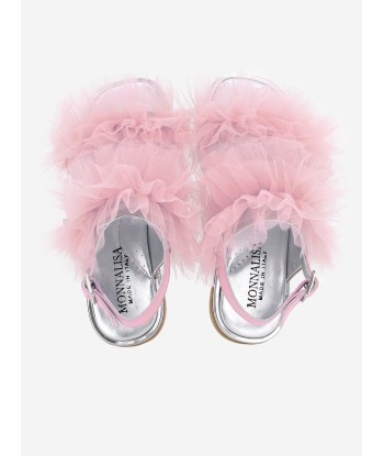 Monnalisa Girls Ruched Tulle Sandals in Pink 50-70% off 