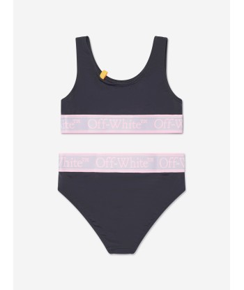 Off-White Girls Bookish Logo Band Bikini in Black vente chaude votre 