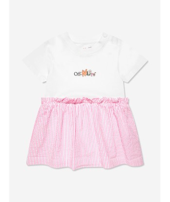 Off-White Baby Girls Funny Flowers Dress in White En savoir plus