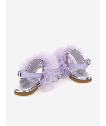 Monnalisa Girls Ruched Tulle Sandals in Purple soldes