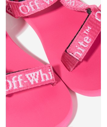 Off-White Girls Bookish Logo Band Trek Sandals in Pink de la marque