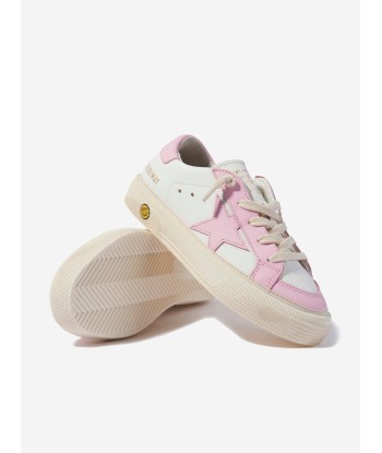 Golden Goose Girls May Leather Trainers in White offre 