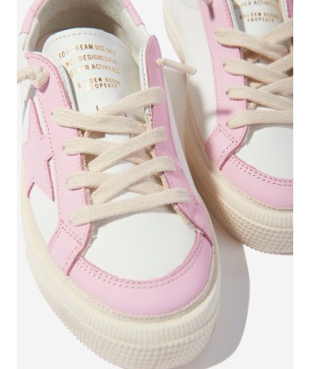 Golden Goose Girls May Leather Trainers in White offre 