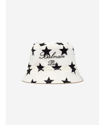 Balmain Baby Star Bucket Hat in Ivory pour bénéficier 