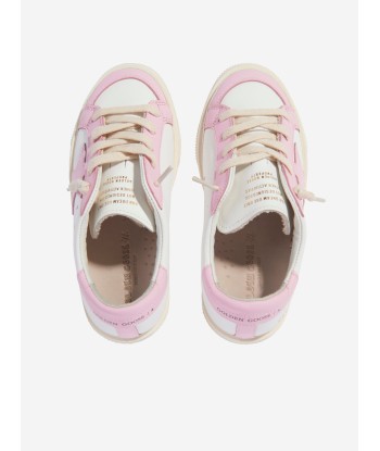 Golden Goose Girls May Leather Trainers in White offre 