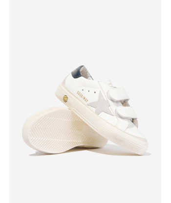 Golden Goose Kids Leather Star May School Trainers in White 2023