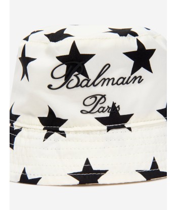 Balmain Baby Star Bucket Hat in Ivory pour bénéficier 