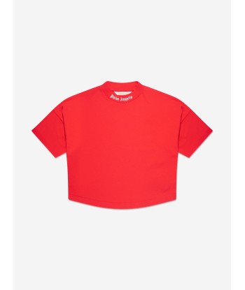 Palm Angels Boys Classic Overlogo T-Shirt in Red ouvre sa boutique