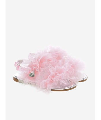 Monnalisa Girls Ruched Tulle Sandals in Pink 50-70% off 