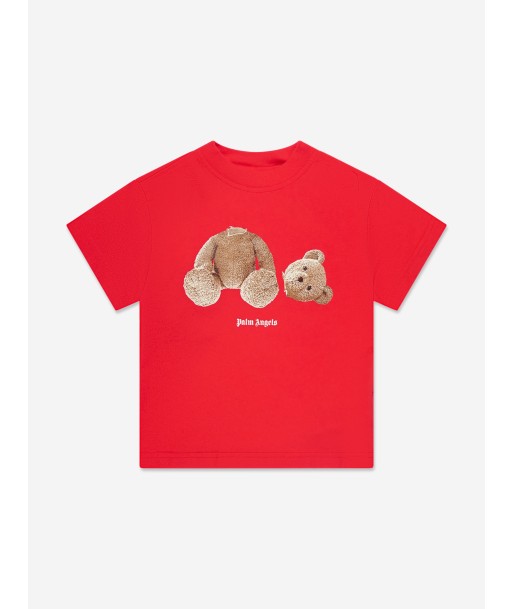 Palm Angels Boys Bear T-Shirt in Red la colonne vertébrale