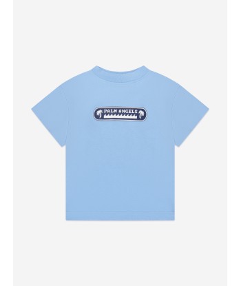 Palm Angels Boys Palm Waves T-Shirt in Blue l'évolution des habitudes 