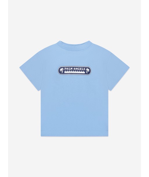 Palm Angels Boys Palm Waves T-Shirt in Blue l'évolution des habitudes 