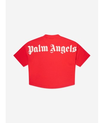 Palm Angels Boys Classic Overlogo T-Shirt in Red ouvre sa boutique