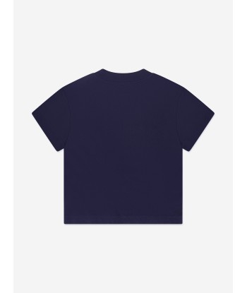 Palm Angels Boys Flames Regular T-Shirt in Navy Par le système avancé 