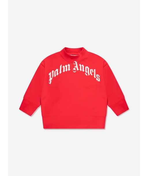 Palm Angels Boys Classic Curved Logo Sweatshirt in Red Par le système avancé 