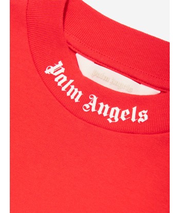 Palm Angels Boys Classic Overlogo T-Shirt in Red ouvre sa boutique