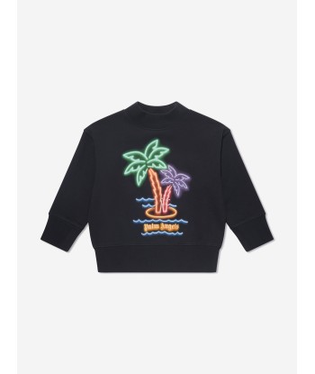 Palm Angels Boys Neon Palms Sweatshirt in Black à prix réduit toute l'année