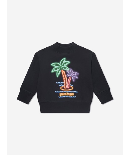 Palm Angels Boys Neon Palms Sweatshirt in Black à prix réduit toute l'année