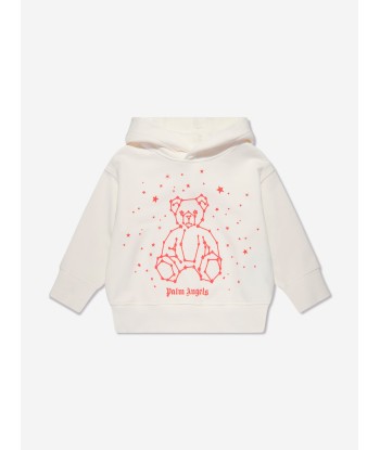 Palm Angels Boys Astro Bear Hoodie in White livraison gratuite