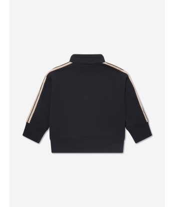 Palm Angels Boys Track Half Zip Sweatshirt in Black Fin de série