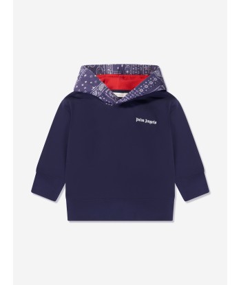 Palm Angels Boys Astro Paisley Hoodie in Navy Découvrez la collection