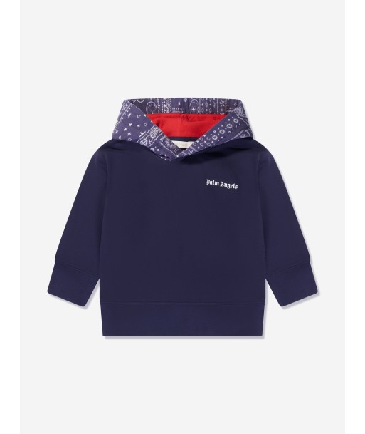 Palm Angels Boys Astro Paisley Hoodie in Navy Découvrez la collection