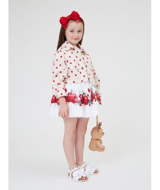 Monnalisa Girls Strawberry Skirt in White vous aussi creer 