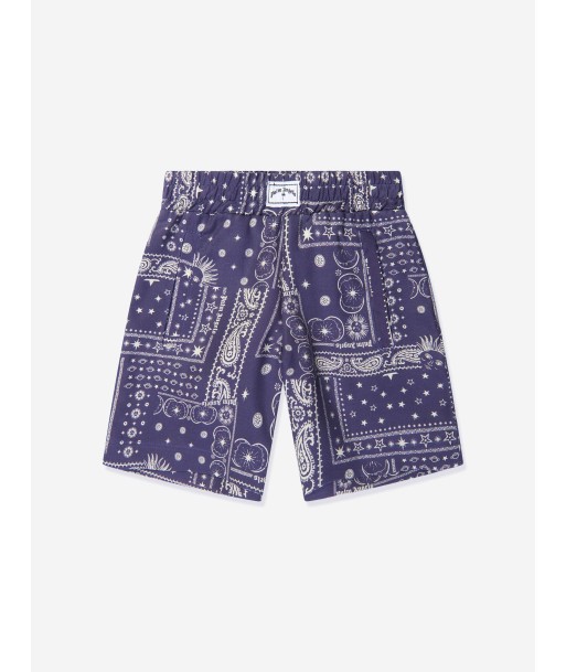 Palm Angels Boys Astro Paisley Shorts in Navy prix