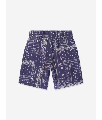 Palm Angels Boys Astro Paisley Shorts in Navy prix