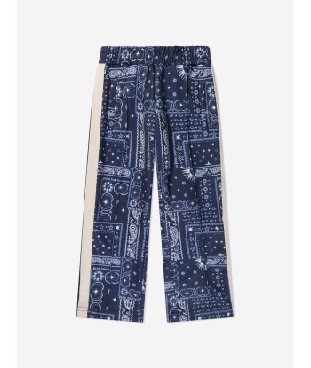 Palm Angels Boys Astrology Print Track Pants in Navy en ligne