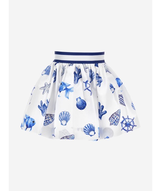 Monnalisa Girls Maritime Skirt in White la chaussure