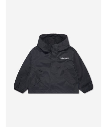 Palm Angels Boys Overlogo Windbreaker in Black Dans la société mordern