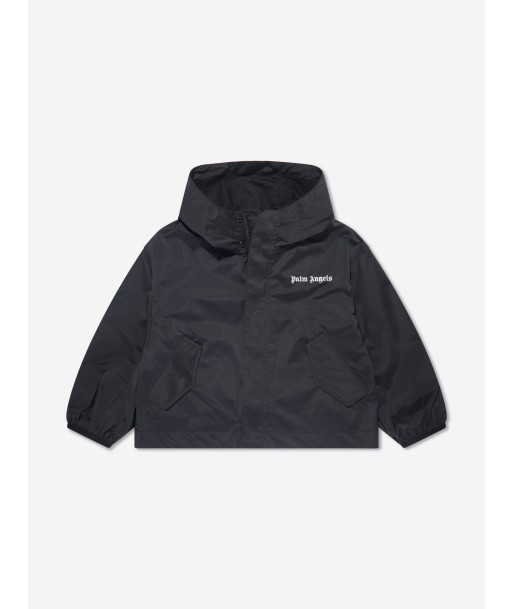 Palm Angels Boys Overlogo Windbreaker in Black Dans la société mordern