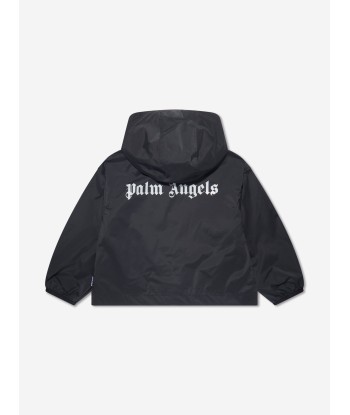 Palm Angels Boys Overlogo Windbreaker in Black Dans la société mordern