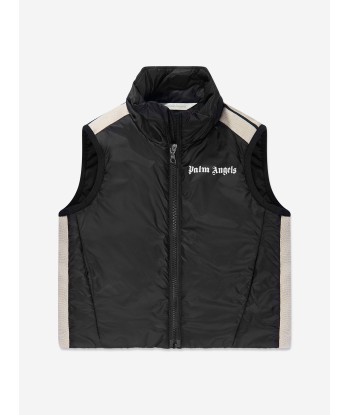 Palm Angels Boys Logo Light Puffer Vest in Black les ctes