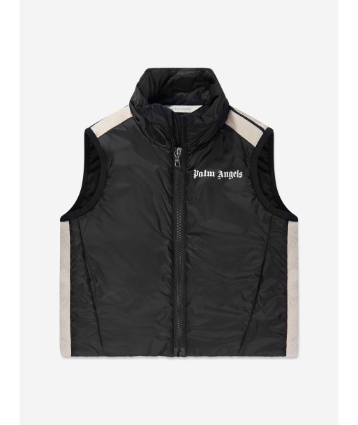 Palm Angels Boys Logo Light Puffer Vest in Black les ctes