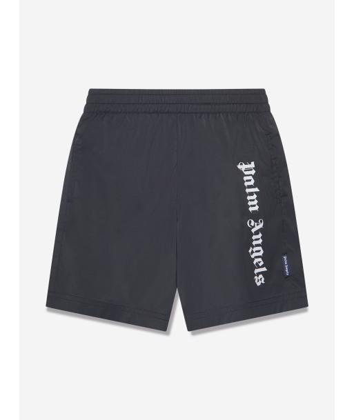 Palm Angels Boys Overlogo Swim Shorts in Black de technologie