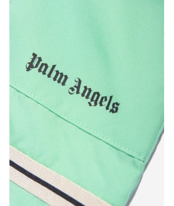 Palm Angels Boys Track Sporty Shorts in Green rembourrage situé sous