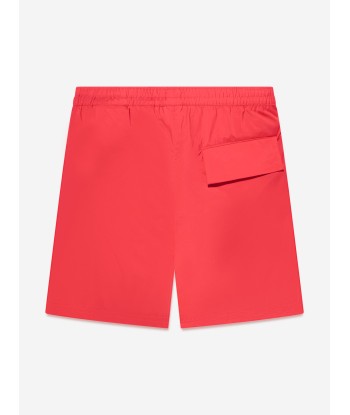 Palm Angels Boys Overlogo Swim Shorts in Red d'Europe débarque