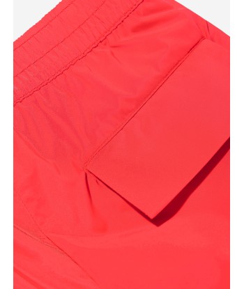 Palm Angels Boys Overlogo Swim Shorts in Red d'Europe débarque