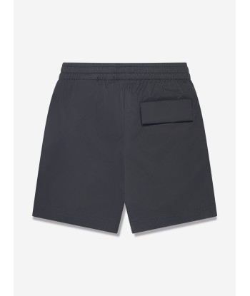 Palm Angels Boys Overlogo Swim Shorts in Black de technologie